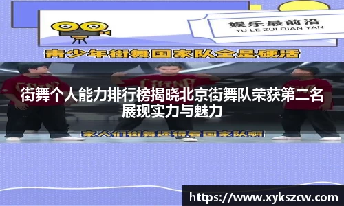 街舞个人能力排行榜揭晓北京街舞队荣获第二名展现实力与魅力